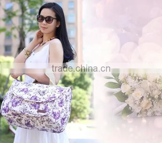 2016 Baby diaper Nappy Backpack Changing Bag Mummy Canvas Lining Tote Handbag Shoulder bags