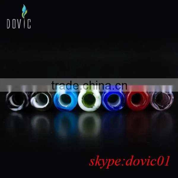 Ecig drip tip with pyrex glass