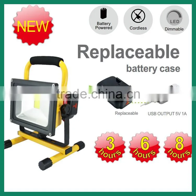 Rechargeable LED Flood Light 10W 20W, IP65 Waterproof Outdoor Handheld Portable 12V Rechargeable LED Magnetic Work Light