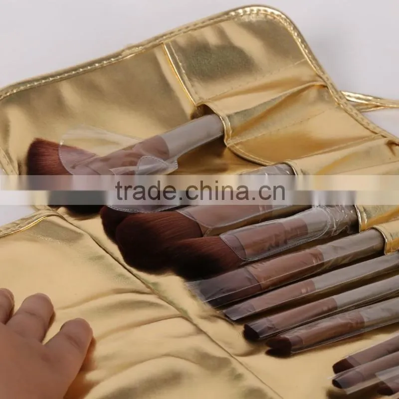 New Arrival 24pcs Gold PU Leather Aluminum Ferrule Brush
