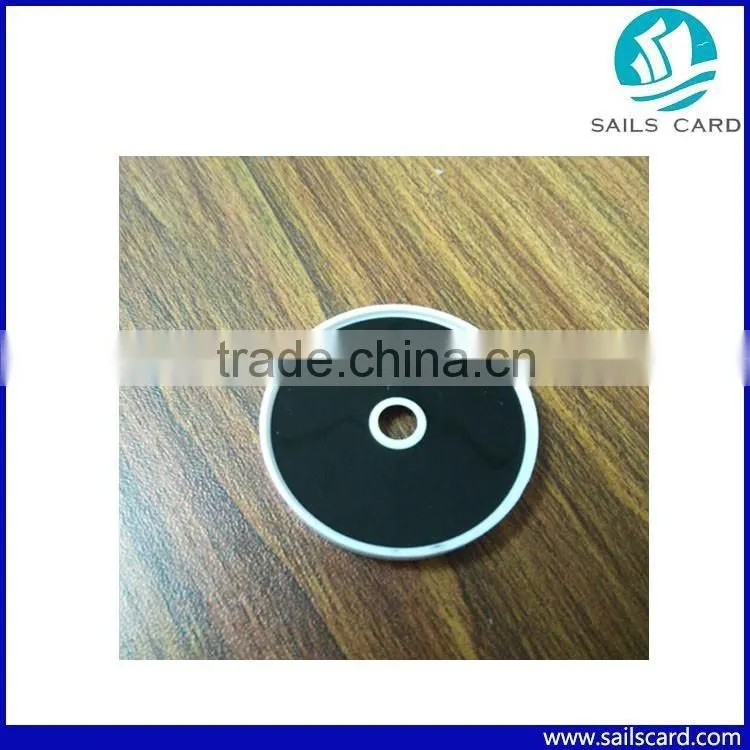 34mm RFID patrol tag with one hole and 3M glue NFC tag for Patrol system