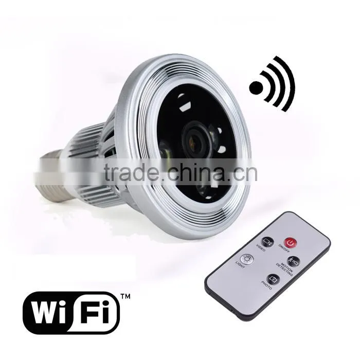WIFI 720p HD Hidden Wireless Camera H.264 DVR Light Bulb Night Vision Camera