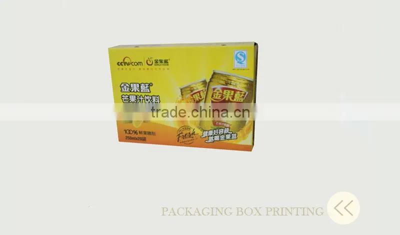 Yellow Cardboard Box Packaging for Drinks