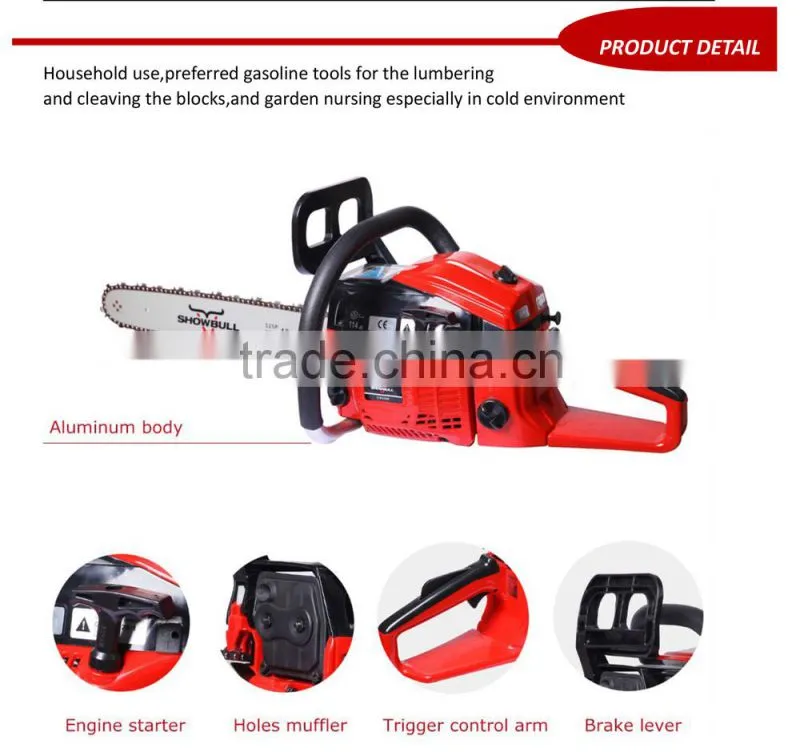 45cc petrol saw,fuel-efficient,4500 gasoline saw,single start chain saw