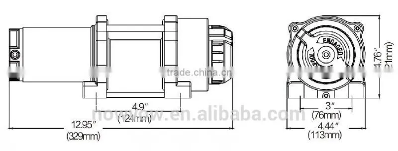 Small electric winch NVT2500(2500lbs) with synthetic rope