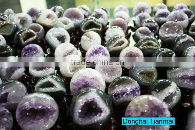 Wholesale Small Amethyst Geode Ball for Sale / Amethyst Open Smile Geode for Gifts