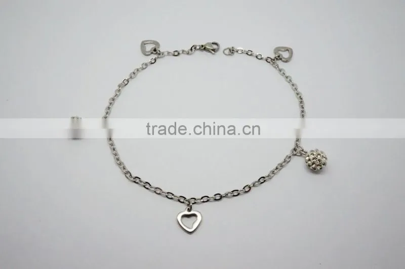 Olivia Jewelry 316L Stainless Steel Anklet With Heart