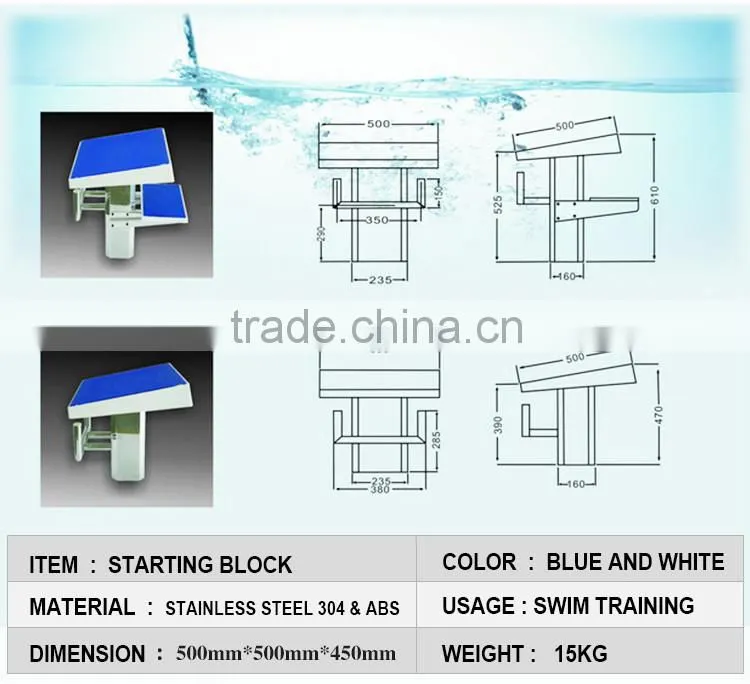 anti-skid starting block swimming,stainless steel starting block for swimming pool