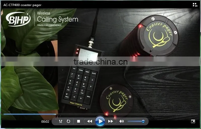 CE easy use mini waterproof high quality long signal range restaurant paging system