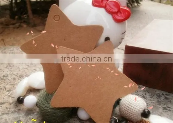 Custom Design Wholesale Paper Star Shape Tags with String