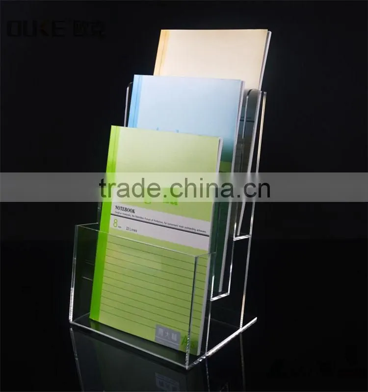 hot selling free standing clear acrylic brochure holder standee