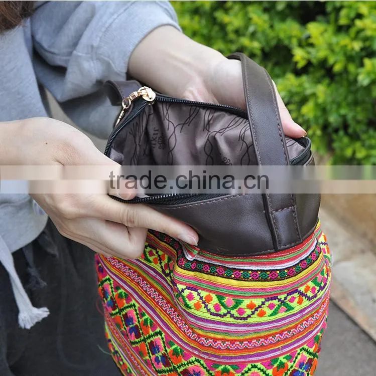 China alibaba embroidery tote bag fashion women leather shoulder bag