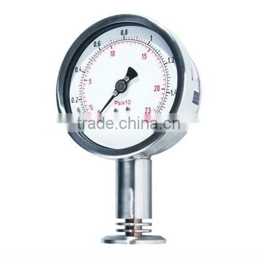 Sanitary pressure gauge for homogenizer application
