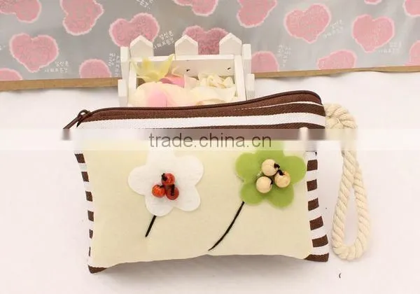 Fashion Stripe Hand Sewing Beads Fabrics Woman Coin Wallet Wholesale ZTCW-0022