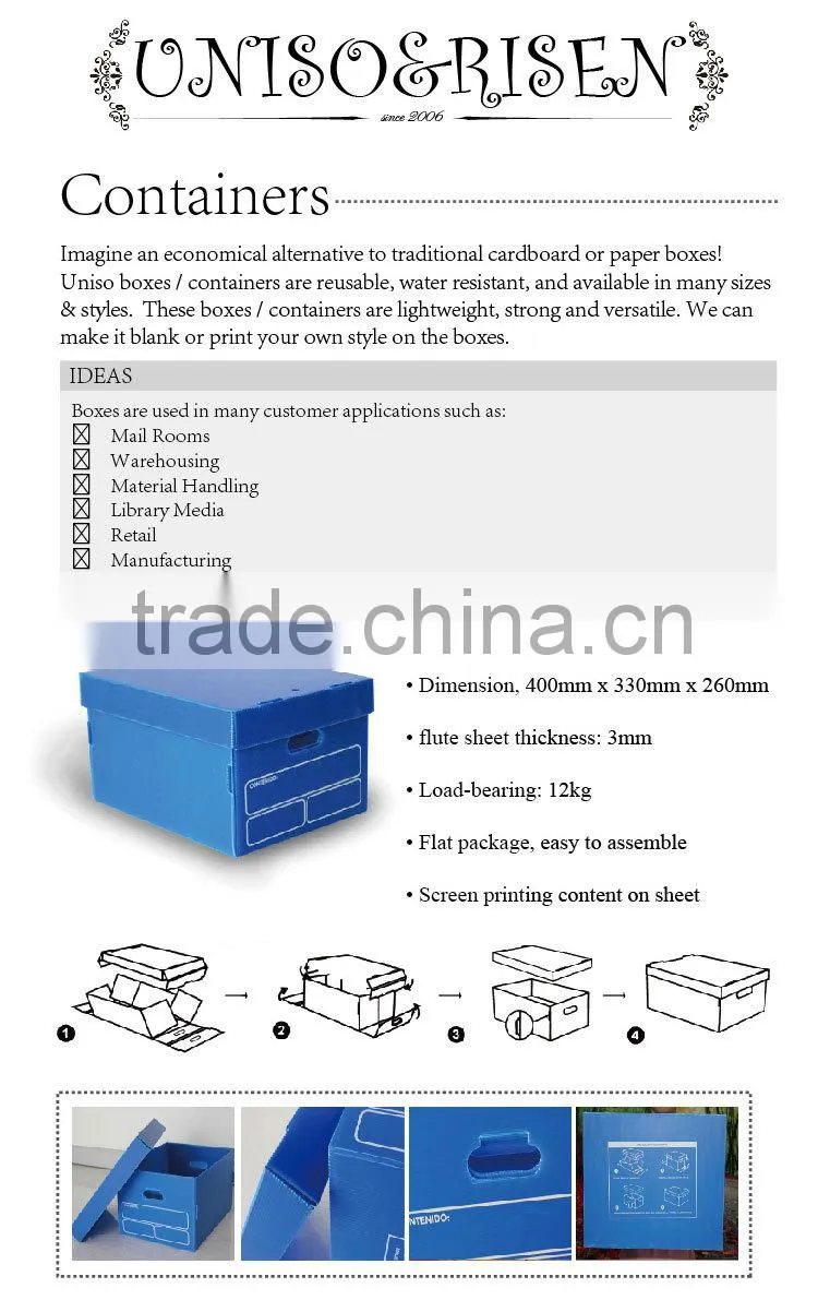 2-10mm Fluted Plastic corrugated Sheet box