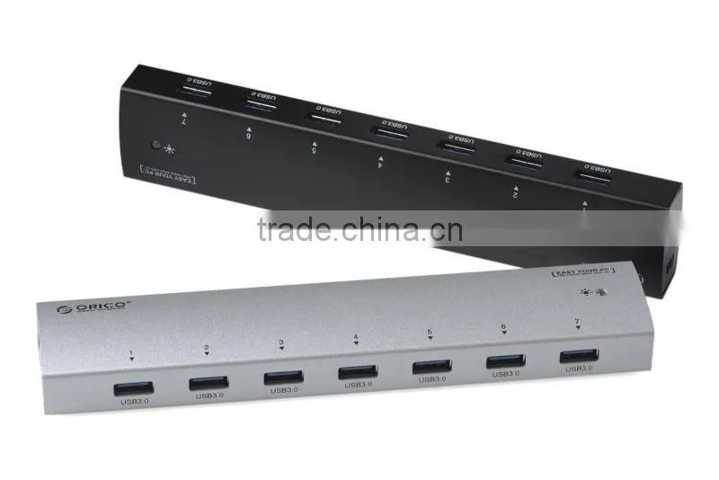 Wholesale OEM 7 Ports USB 3.0 Hub with Power Adapter,superspeed usb hub