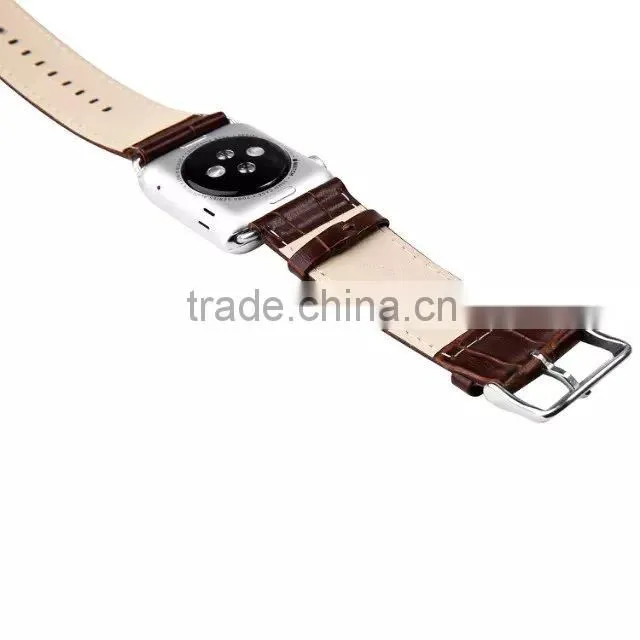 2015 Fashion Crocodile Alligator Leather for Apple Watch Wristband
