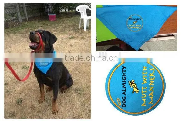Embroidered Blue color Dog bandana