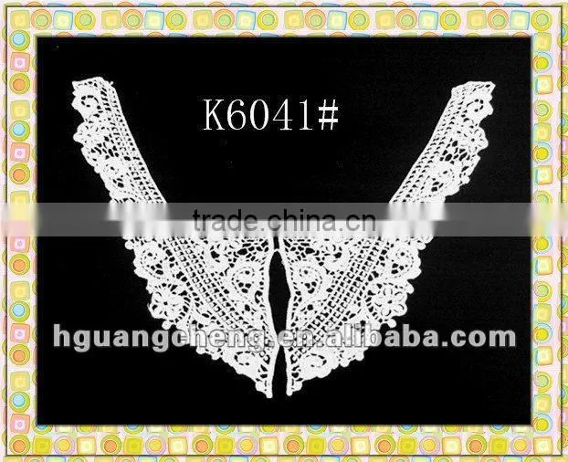 machine knited crochet cotton lace collars, women dress/ blouse neck collars factory