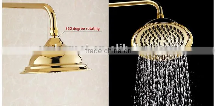 Luxury high quality brass gold finishing bathroom rain shower set