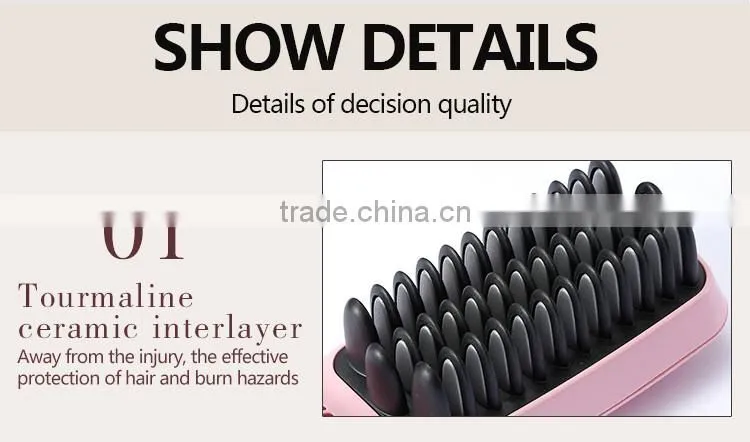 china beauty salon equipment PTC heating hair straightener comb brush