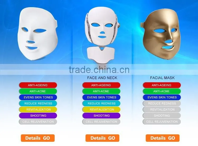 FDA Face Beauty Machine Led Light Therapy Face Mask 7 Colors Skin Rejuvenation LED Facial Mask