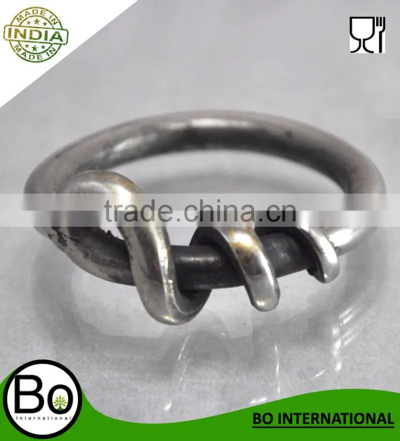 Stainless Steel Ribbed Napkin Ring