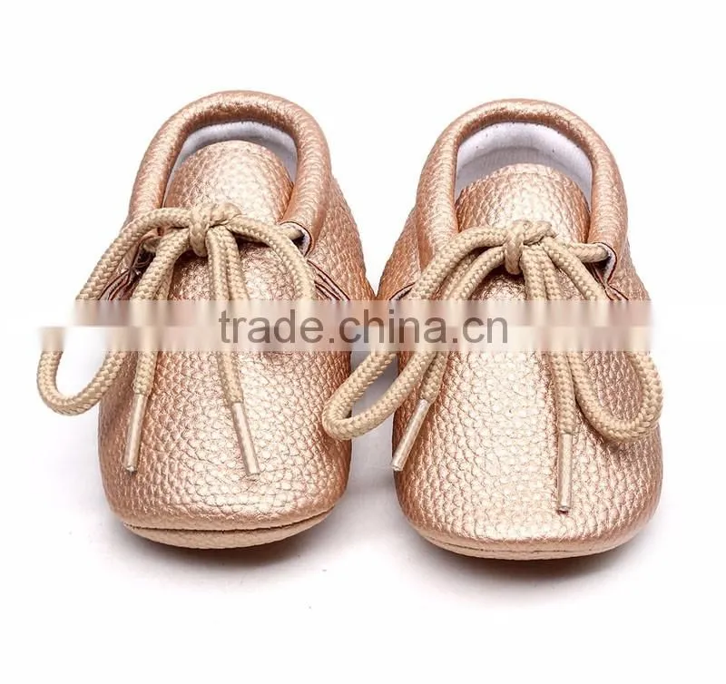 Top selling baby hard sole walking shoes toddler shoes rubber sole pu leather baby moccasins