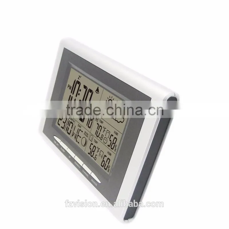 Weather Forecast Clock 433MHz RF Wireless Weather Station 3 Transmitters Indoor Outdoor Temperature Humidity Digital Alarm