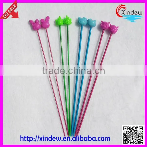 20cm animal head fancy aluminum knitting needles for children