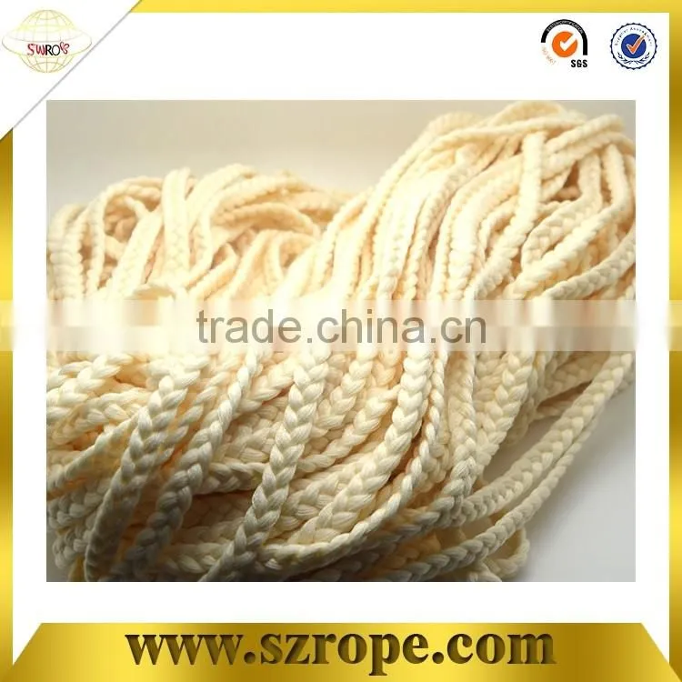 8mm cream-colored braided flat cord