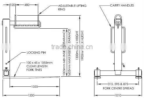 Forklift Safety Crane Pallet Hook Attachment