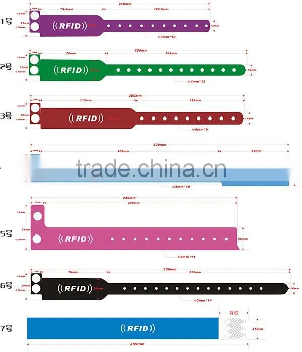 Waterproof Vinyl RFID Wristband/Bracelet for Event