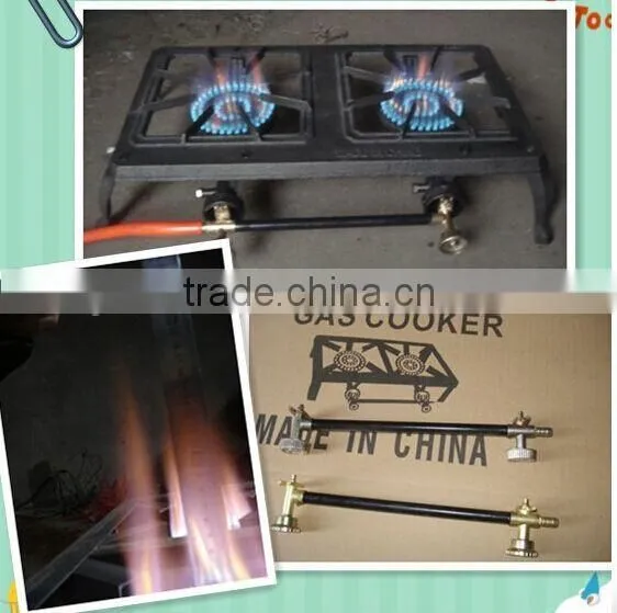 China gas stove manufacturer top quality 2 burner cast iron gas cooker with wholesale price