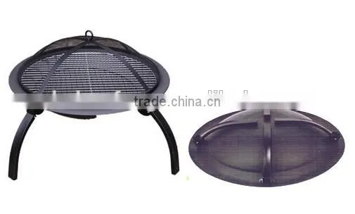 outdoor folding fire pit with BBQ grill