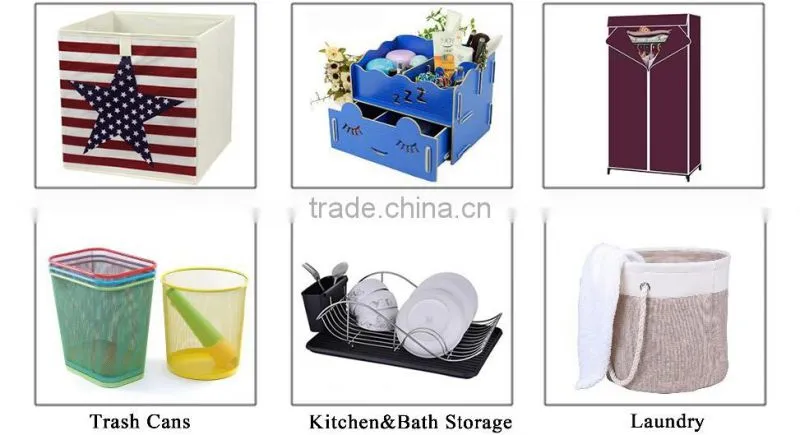 Store More Beautiful Non Woven Fabric Calico Bedroom Wardrobe