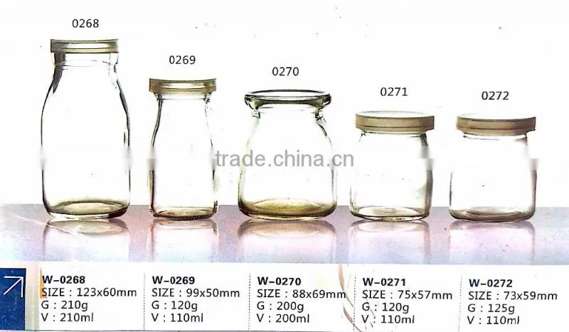 Haonai vintage embossed glass pudding bottle milk bottle with wide mouth cap wholesale