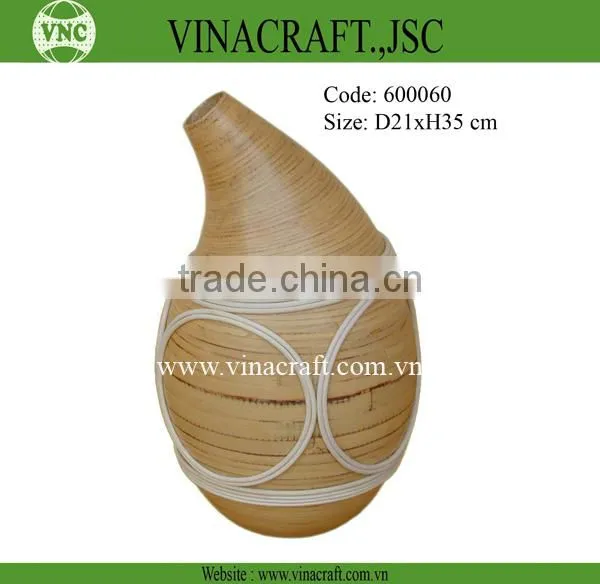 Nice coiled bamboo vase for decoration