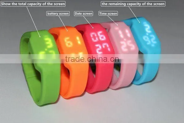 2012 silicone watch design Bracelet shaped USB flash drive