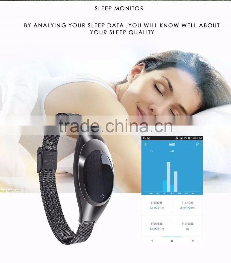 Multi-functional Smart Bracelet With Blood Pressure Monitor/Sleeping Quality Monitor/Clock/Call Reminder, Best Jewelry Bracelet