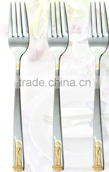 Golden plated SS430 material silver spoon knife and forkwith high quality and elegant design