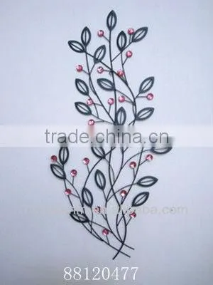 Metal Flower Wall Decor with Color Jewelry
