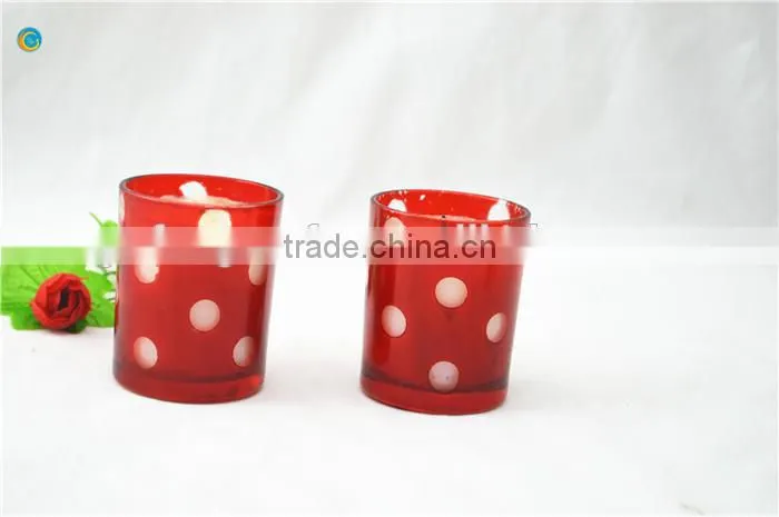 red lovely glass candle holder
