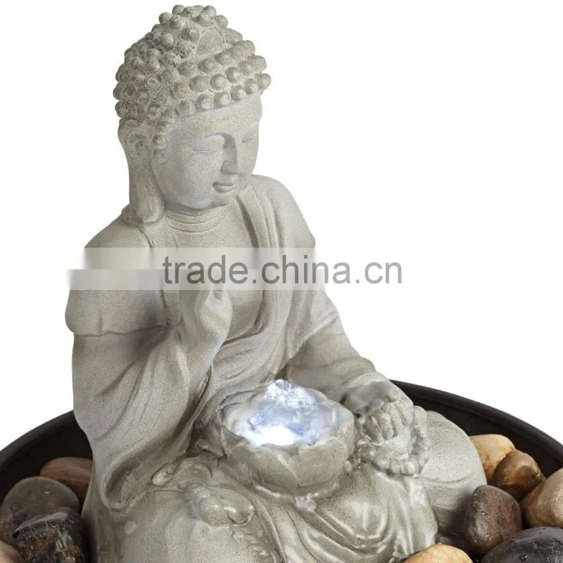 Sitting Buddha LED Tabletop Zen Fountain