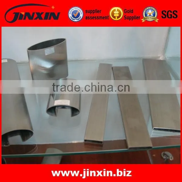 Stainless Steel Single U Oval Tube, band glass pipe for handrail