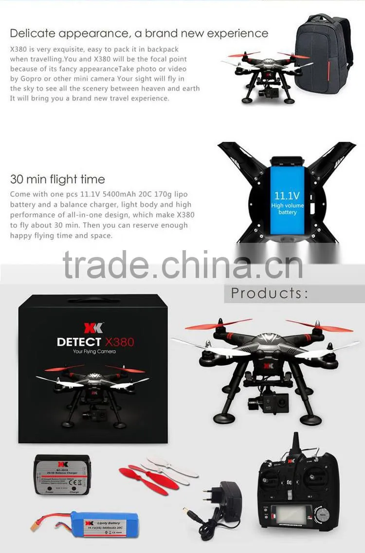 xk detect x380 x380-a x380-b x380-c drone quadcopter with HD Camera and Gps x380 drone