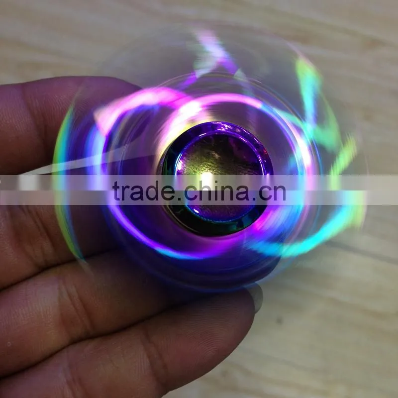 fingertip gyroscope rainbow flower five spinner spiral colorful aluminum metal alloy EDC hand spinner rotator fidget focus toy