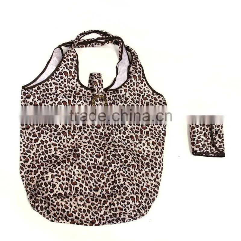 Full color printing Cute animal handle bags cute shoulder folding purse fashion foldable shopping bags