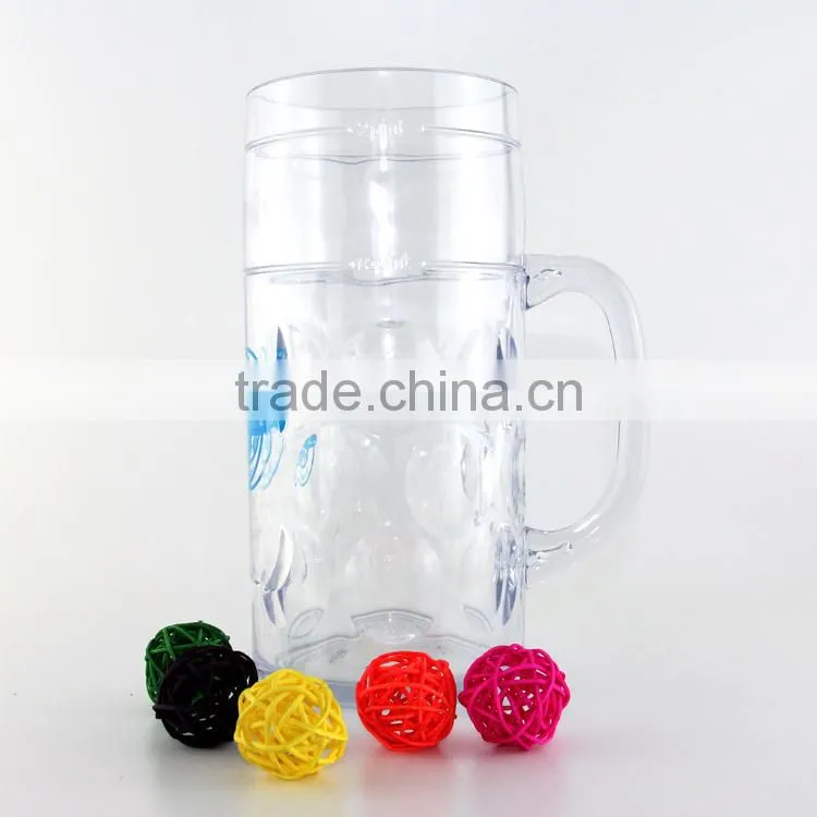 Bpa Free 1L Plastic Transparent Pineapple Cups Thick Beer Mug