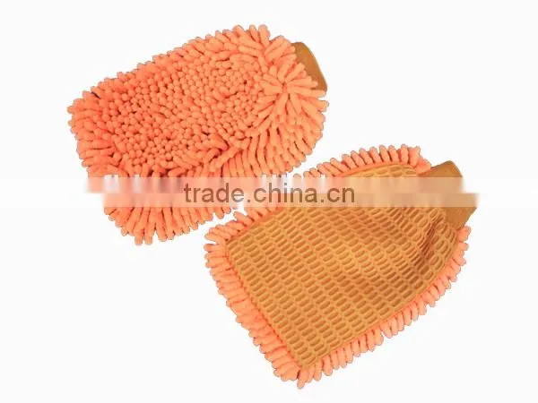 Double size noodle and mesh Microfiber Car Wash Clean Glove